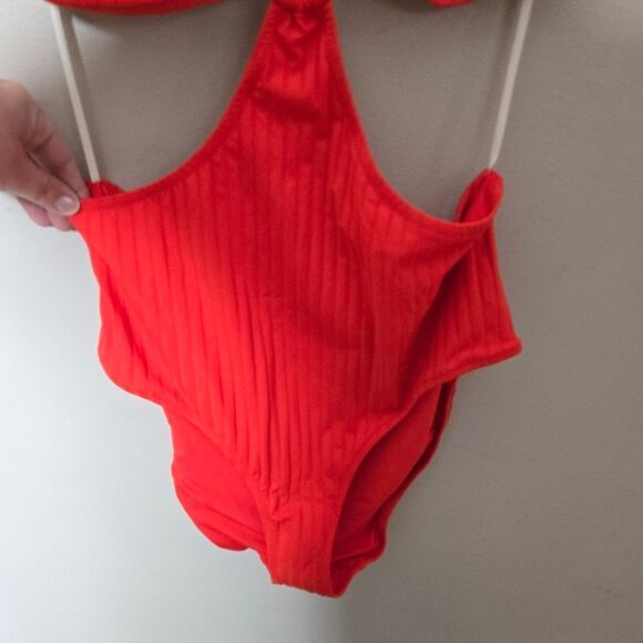 Aerie Red One Piece Swim Large - Picture 3 of 7